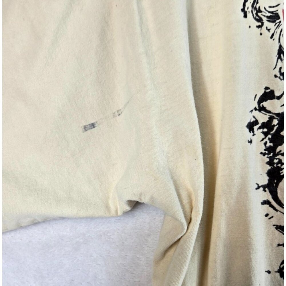 Red Stripe T-Shirt Beige XL Jamaica -Respect Mon- Vaca Casual Vtg Short Sleeve - Picture 9 of 15